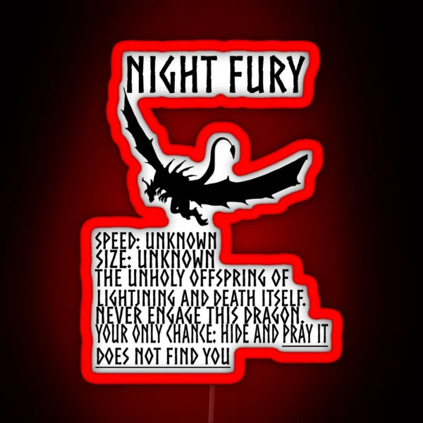 HTTYD Inspired Night Fury RGB Neon Sign