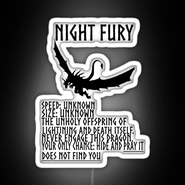 HTTYD Inspired Night Fury RGB Neon Sign