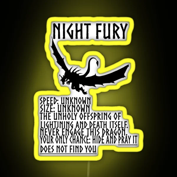 HTTYD Inspired Night Fury RGB Neon Sign