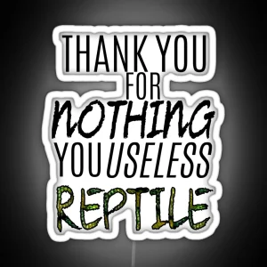 HTTYD Inspired Thank You For Nothing You Useless Reptile RGB Neon Sign