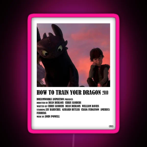 HTTYD Poster RGB Neon Sign