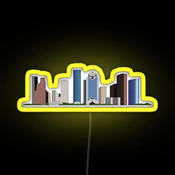 HTX Houston Downtown Skyline RGB Neon Sign