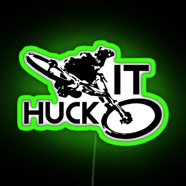 Huck It Downhill Mountain Biking RGB Neon Sign