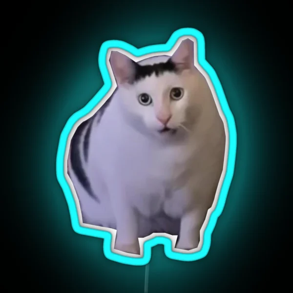 Huh Cat Meme RGB Neon Sign