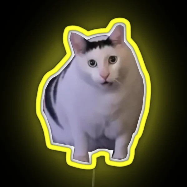 Huh Cat Meme RGB Neon Sign