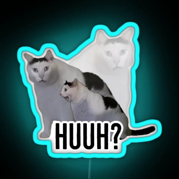Huh Cat RGB Neon Sign