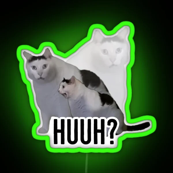 Huh Cat RGB Neon Sign