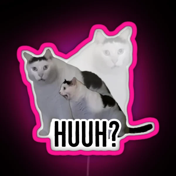 Huh Cat RGB Neon Sign