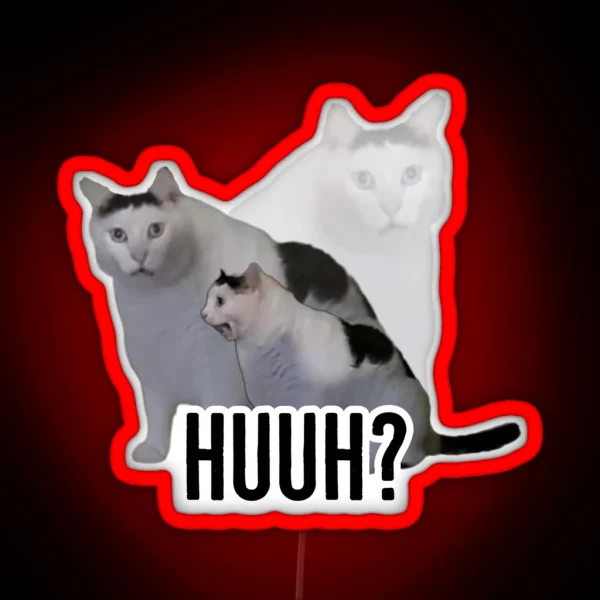 Huh Cat RGB Neon Sign
