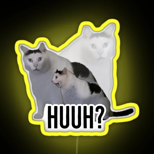 Huh Cat RGB Neon Sign