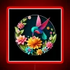Hummingbird Netting On A Flower RGB Neon Sign - Image 2