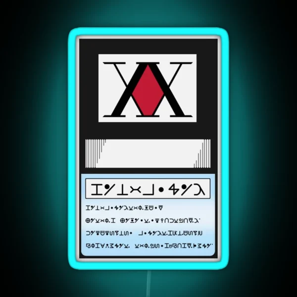Hunter Card Manga RGB Neon Sign