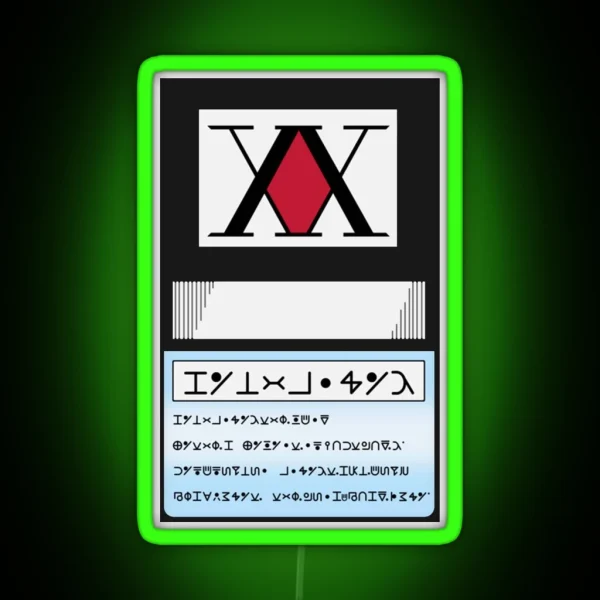 Hunter Card Manga RGB Neon Sign