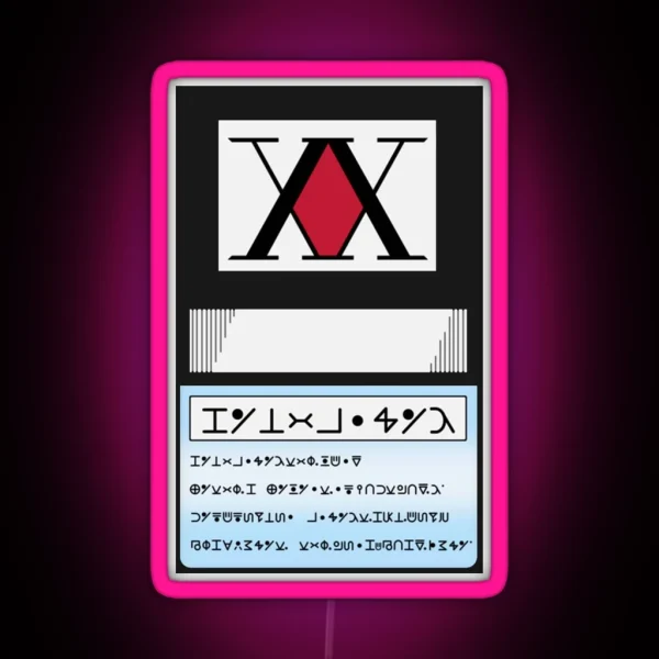 Hunter Card Manga RGB Neon Sign