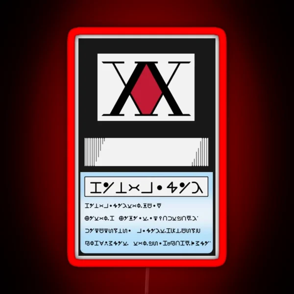 Hunter Card Manga RGB Neon Sign
