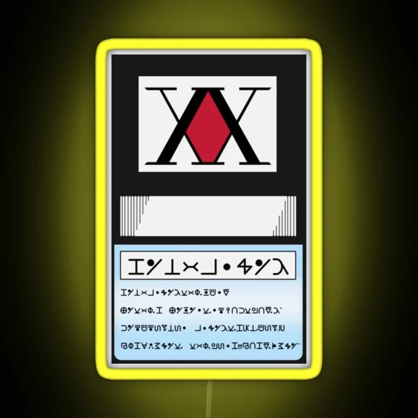 Hunter Card Manga RGB Neon Sign
