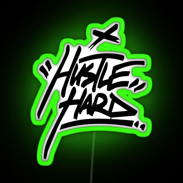 Hustle Hard 2 Black RGB Neon Sign