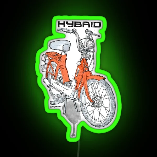 Hybrid Ciclomotori Moped RGB Neon Sign