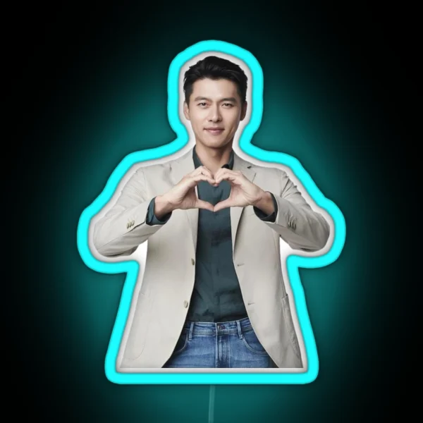 Hyun Bin Heart Gesture RGB Neon Sign