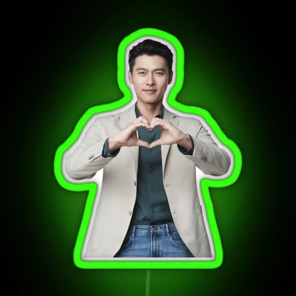 Hyun Bin Heart Gesture RGB Neon Sign