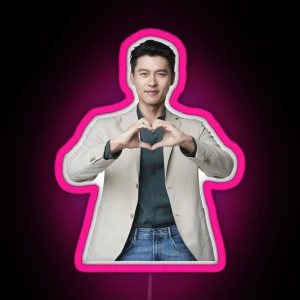 Hyun Bin Heart Gesture RGB Neon Sign