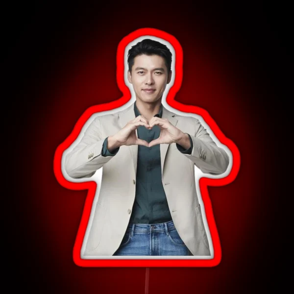 Hyun Bin Heart Gesture RGB Neon Sign