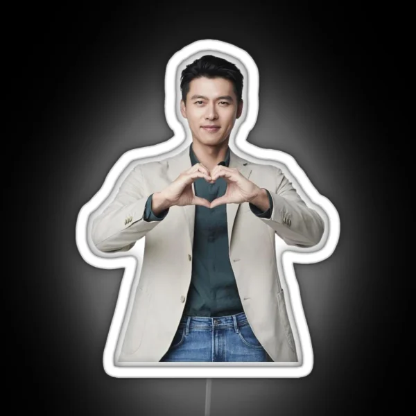 Hyun Bin Heart Gesture RGB Neon Sign