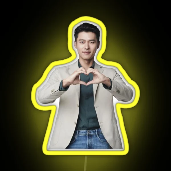 Hyun Bin Heart Gesture RGB Neon Sign