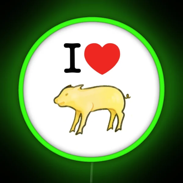 I 3 GOLDEN PIG RGB Neon Sign