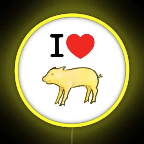 I 3 GOLDEN PIG RGB Neon Sign