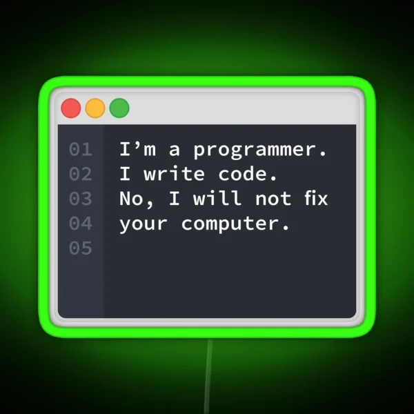 I Am A Programmer RGB Neon Sign