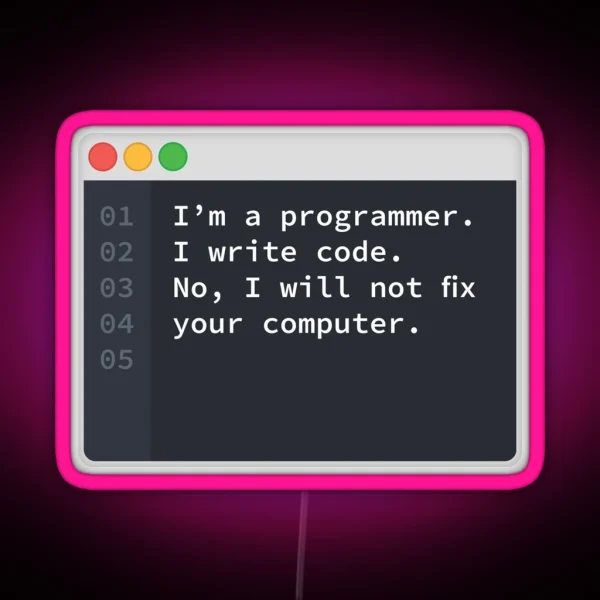 I Am A Programmer RGB Neon Sign
