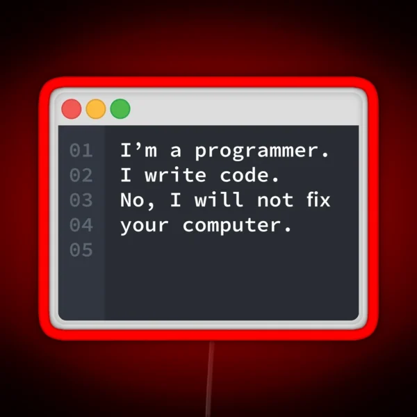 I Am A Programmer RGB Neon Sign