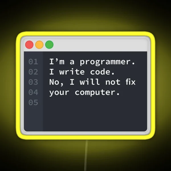 I Am A Programmer RGB Neon Sign
