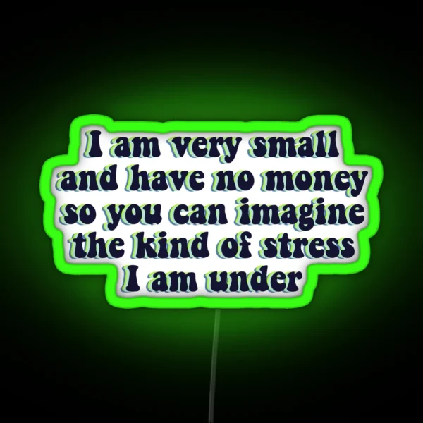 I Am Very Small And Have No Money Black RGB Neon Sign