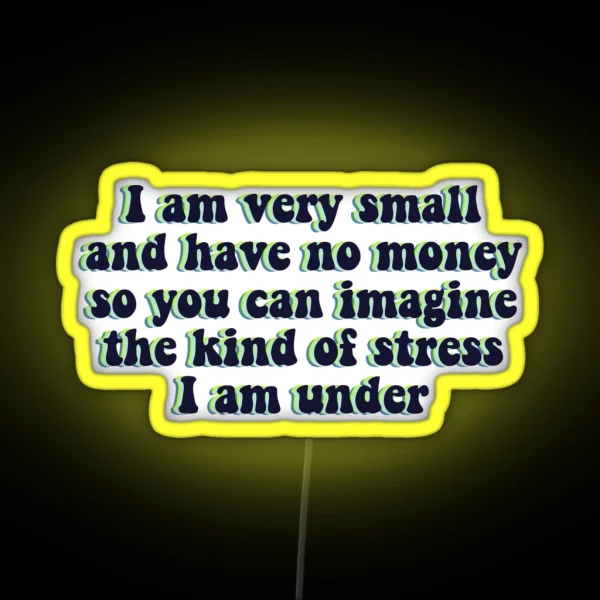 I Am Very Small And Have No Money Black RGB Neon Sign