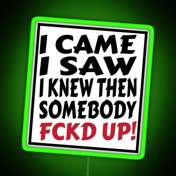 I Came I Saw I Knew Then Somebody Fckd Up RGB Neon Sign