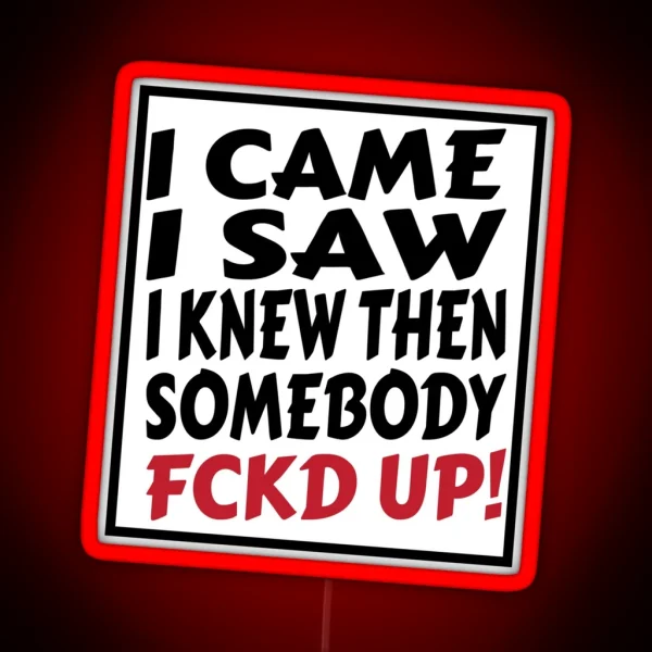 I Came I Saw I Knew Then Somebody Fckd Up RGB Neon Sign