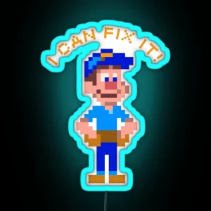 I Can Fix It Felix The Arcade Handyman RGB Neon Sign