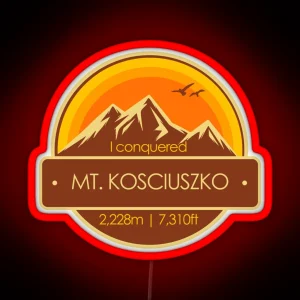 I Conquered Mount Kosciuszko Hiker S Collectable RGB Neon Sign