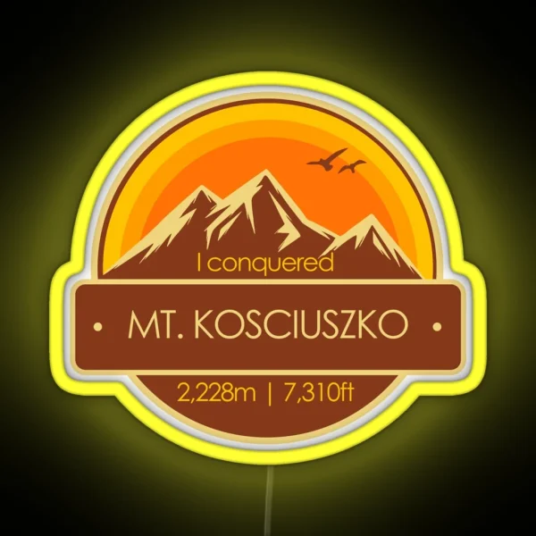 I Conquered Mount Kosciuszko Hiker S Collectable RGB Neon Sign