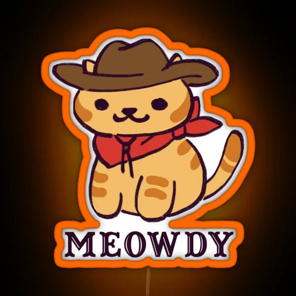 I Draw Billy The Kitten Being The Cowboy Cat He Is RGB Neon Sign