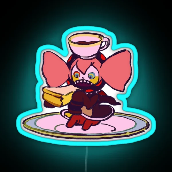 I Draw Charlotte Eating Cheesecake And Coffee RGB Neon Sign
