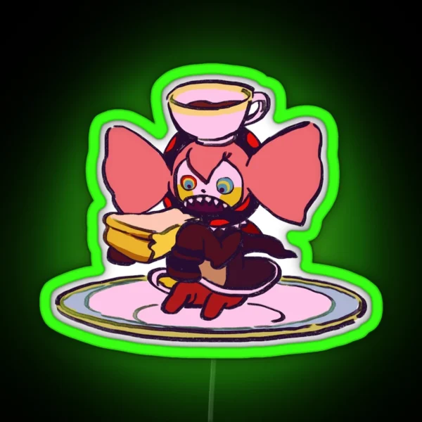 I Draw Charlotte Eating Cheesecake And Coffee RGB Neon Sign