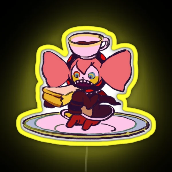 I Draw Charlotte Eating Cheesecake And Coffee RGB Neon Sign
