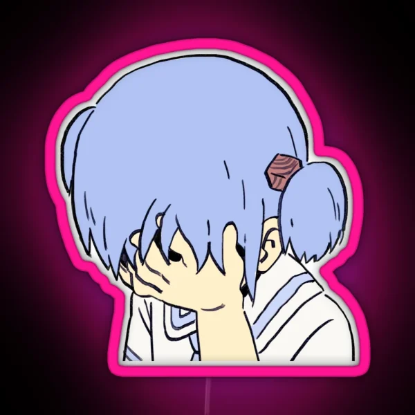 I Draw The Facepalm Mio Meme Funny Nichijou RGB Neon Sign