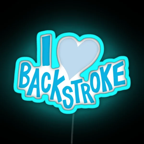 I Heart Backstroke Swimming RGB Neon Sign