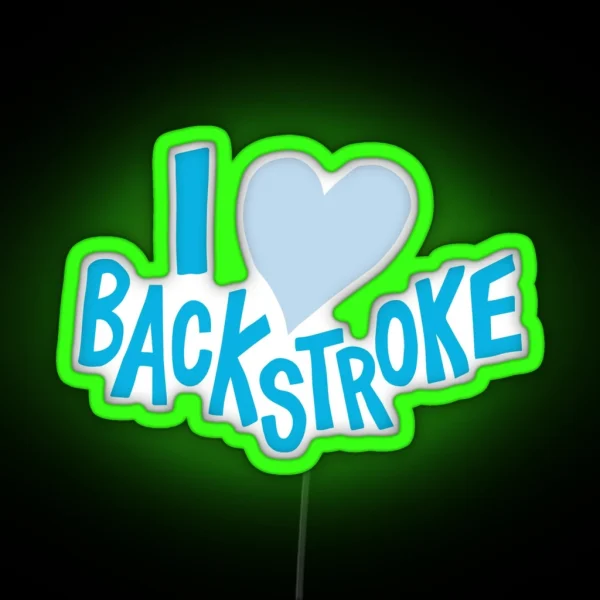 I Heart Backstroke Swimming RGB Neon Sign