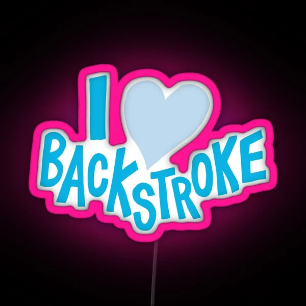 I Heart Backstroke Swimming RGB Neon Sign