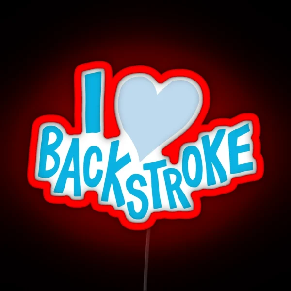 I Heart Backstroke Swimming RGB Neon Sign
